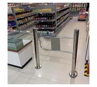 Cancello di sicurezza automatico a battente con montaggio a palo, apertura a 90°, chiusura a molla, porta unidirezionale per accesso dipendenti biblioteche e supermercati, destra-LxA 81,3 x 99,1 cm