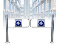 Cancello di sicurezza automatico in metallo, a molla, design unidirezionale, in acciaio inox, chiusura automatica, per supermercati, biblioteche e aree panoramiche (130 cm x 100 cm)