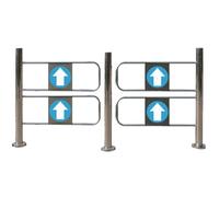 Cancello di Sicurezza in Metallo a Battente - Barriera pedonale a 1 Via 100x99 cm Design a Mezza Vita Ideale per ingressi e uscite sicuri Resistente per supermercati e spazi pubblici