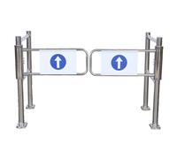 Cancello di Sicurezza Industriale in Metallo per supermercati e Magazzini - 140x102 cm, cancello a Battente Universale con Chiusura Automatica e parapetto per Maggiore Si