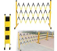 Cancello di sicurezza metallico espandibile, Barricata portatile retrattile espandibile con ruote multicolori di varie dimensioni(Black and Yellow,2.5m)