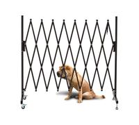 Cancello di sicurezza mobile con rotelle, recinzione retrattile portatile, for interni ed esterni, pieghevole, rosso, 17 piedi(Brown,11 feet)