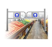 Cancello di sicurezza per contatore cassa in metallo per mercatiOneWay Porta di accesso pedonale a chiusura automatica (W240cm/94"/8ft) con soluzione DesignSecure Entry a molla