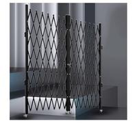 Cancello Di Sicurezza Pieghevole Doppio, Recinzione Di Sicurezza Retrattile In Acciaio A Canale, Cancello Di Sicurezza Scorrevole A 360°, Per Garage, Giardino(1.5x2.5m)