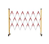 Cancello di Sicurezza Retrattile - Recinzione di Sicurezza per Cantieri Facile da spostare, Rosso e Bianco, 1,2x1,5 Metri - Adatto per Passi carrai e Cantieri.