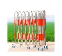 Cancello di sicurezza retrattile, ringhiera in acciaio inossidabile ispessito e ruote girevoli consentono un facile spostamento delle barriere stradali(1.2x6m)