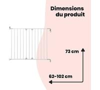 Cancello di Sicurezza Safety 1st Wall-fix Estensibile Metallo Bianco 62-102 cm