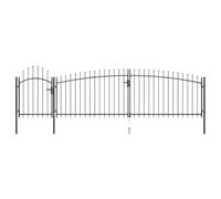 Cancello Giardino Woerden Acciaio Nero 5x1,75 m con Pali | Bloccabile, cerniere robuste, pali inclusi, arco elegante, staffe rinforzo, installazione semplice