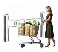 Cancello Girevole Automatico Commerciale A Rimbalzo, Tornello Con Sensore Radar Elettrico A 90° For Centri Commerciali E Aeroporti, Controllo Accessi Unidirezionale(A)