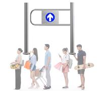 Cancello Girevole di Sicurezza per Negozi - Barriera a Mezza Vita a 1 Via, Porta Girevole a Rimbalzo Automatico per Aree ad Alto Traffico, Lato Destro, 80x100 cm (31x39 Pollici)