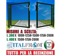 CANCELLO IN FERRO CARRAIO DUE ANTE CANCELLETTO RECINZIONE RETE METALLIC GIARDINO