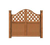 Cancello in legno a doppia apertura, kit di ingresso da giardino color teak, facile installazione per cortile e patio residenziale esterno, barriera protettiva durevole, marrone B