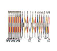 Cancello Metallico Retrattile Portatile - Retrattile, Adatto per vialetti e Aree di Sicurezza Esterne - Recinzione Scorrevole con Ruote (1,5x4 Metri) - Ideale per Eventi e scopi di Sicurezza
