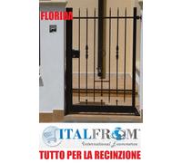 CANCELLO PEDONALE ELETTRICO RINGHIERA FERRO BATTUTO ZINCATO E VERNICIATO