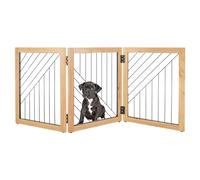 Cancello per animali domestici, cancello pieghevole a 3 pannelli per interni per scale o porte, 137 x 61 cm, recinzione indipendente per animali domestici per gatti e cani di PETMAKER (naturale)