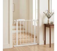 Cancello per bambini da 61 a 73 cm, senza fori, per scale, cancello per cani per porte, cancello per animali domestici, cancello di sicurezza montato a pressione, in metallo, per bambini o animali