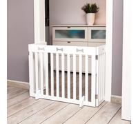 Cancello per cani, 3 pezzi 82-124 × 61 cm bianco