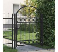 Cancello per recinzione con parte superiore ad arco in acciaio 104x125 cm nero-HOME
