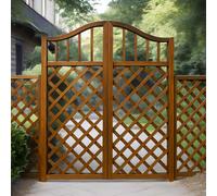 Cancello per recinzione in bambù da giardino e cortile, divisorio per recinzione in legno autoportante, porta in legno vintage carbonizzata, porta per pannello recinzione per