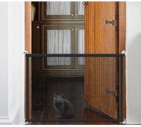 Cancello portatile per scale per cani da interno Magic Pet Gates per The House Doorway Upgraded Mesh 180/110 x 78 cm, recinzione di sicurezza per cuccioli, recinto, nero