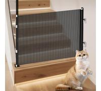Cancello retrattile per cani e gatti per evitare la fuga, barriera interna per porte, scale, corridoi (45 x 125 cm)