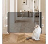 Cancello retrattile per gatti per controllare il movimento tra le stanze utilizzando la stabilità del doppio gancio senza perforare (68 x 125 cm)