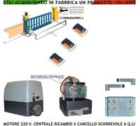 CANCELLO SCORREVOLE 6 Q.LI MOTORE 220 V CENTRALE 3 TELEC RICAMBIO COMPAT. GENIUS