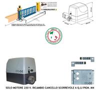 Cancello Scorrevole 6 Q.li Motore 230 V Ricambio Compat. Cremagliera M4 Universa