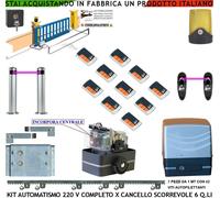 CANCELLO SCORREVOLE 6 QLI KIT MOTORE 220V 10 RADIOC 7 CREM SELE FARO 2 FOTO PALI