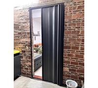Cancello scorrevole a fisarmonica per patio esterno e porta d'ingresso, schermo retrattile con serratura e kit hardware chiave