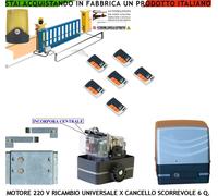 CANCELLO SCORREVOLE COMPATIBILE FAC AUTOMATICO 6 Q.LI MOTORE 220 V 6 TELEC FARO