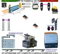 CANCELLO SCORREVOLE KIT MOTORE 220 V 6 Q 8 CREM 2 RADIOC 2 FOTO 2 PALI COSTA SEL