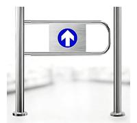 Cancello unidirezionale a chiusura automatica in acciaio inox Porta di sicurezza a battente automatica per il controllo degli accessi pedonali Barriera metallica resistente(LeftColumn50*100cm)