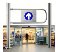 Cancello unidirezionale a chiusura automatica in acciaio inox Porta di sicurezza a battente automatica Barriera per il controllo della folla Gestione degli accessi per negozi(LeftColumn70*100cm)