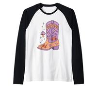 Cancer Boot Moon pastello Western Zodiac Design Maglia con Maniche Raglan