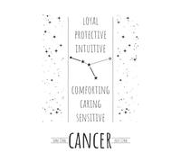 Cancer Constellation Zodiac Journal: Black and White Astrology Themed Composition Notebook, Diary, or Daily Log for Astronomy Lovers | 6x9 Inches | 50 Pages | Paperback