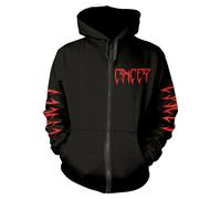CANCER - DEATH SHALL RISE (BLACK) BLACK Hooded Sweatshirt with Zip Medium