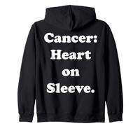 Cancer: Heart On Sleeve Astrology Sign Felpa con Cappuccio