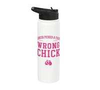 Cancer Picked A Fight with The Wrong Chick Breast Cancer Stainless Steel Insulated Water Bottle