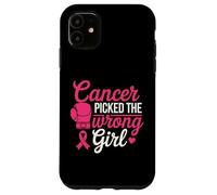 Cancer Picked the Wrong Girl Pink Boxing Glove Custodia per iPhone 11
