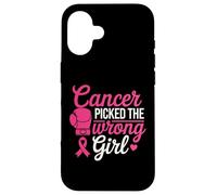 Cancer Picked the Wrong Girl Pink Boxing Glove Custodia per iPhone 16