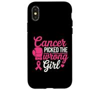 Cancer Picked the Wrong Girl Pink Boxing Glove Custodia per iPhone X/XS