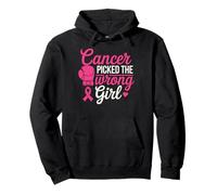 Cancer Picked The Wrong Girl Pink Boxing Glove Felpa con Cappuccio
