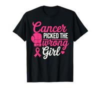 Cancer Picked The Wrong Girl Pink Boxing Glove Maglietta