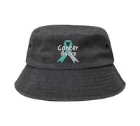 Cancer Sucks Cervical Cancer Awareness Cappello A Secchiello Portatile Cappelli da Pescatore per Uomini Donne, Giardinaggio Viaggio Vacanze Casual Cappello da Sole