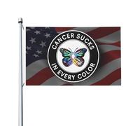 Cancer Sucks In Every Color Awareness Rainbow Ribbon Bandiere Con 2 Occhielli Bandiera Durevole Flag Per Interno Casa Festival 90X150Cm