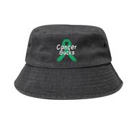 Cancer Sucks Liver Cancer Awareness Cappello A Secchiello Protezione UV Cappelli da Pescatore per Uomini Donne, Escursionismo Shopping Giardinaggio Unisex Cappello Bob