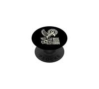 Cancro ai polmoni del corvo vichingo - Rise Through The Storm - Norreno PopSockets PopGrip Adesivo