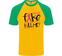 Cancro Al Seno Consapevolezza Falso Seno DA UOMO S/S Baseball T-Shirt