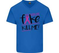 Cancro Al Seno Consapevolezza Falso Seno Uomo Scollo A V Cotone T-Shirt